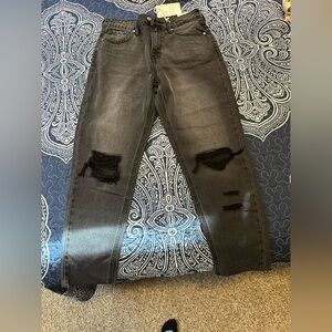 Mom Jeans size 26 black distressed